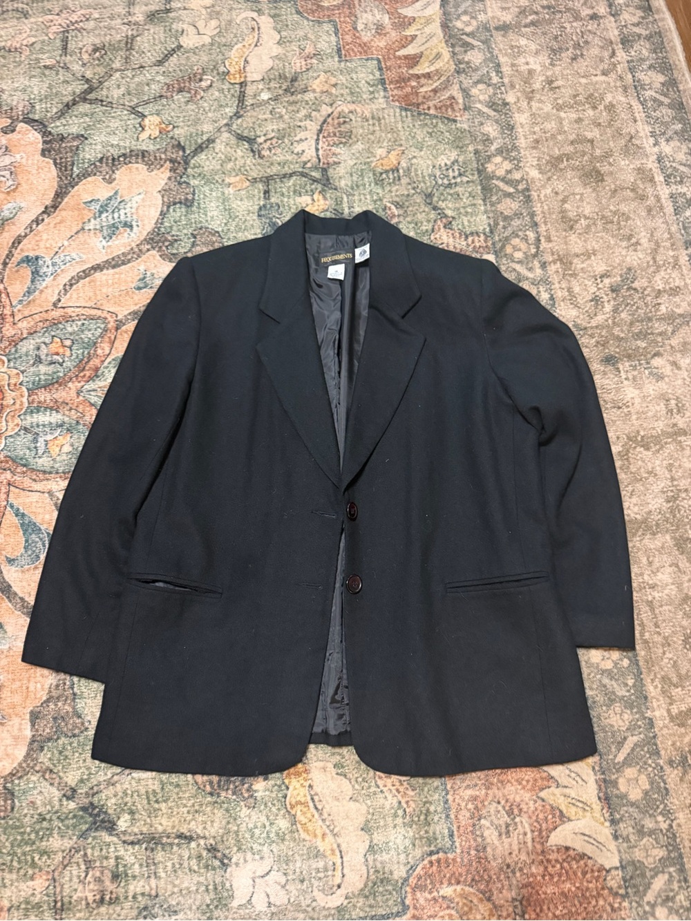 100% Wool Requirements Black Women's Two-Button Blazer